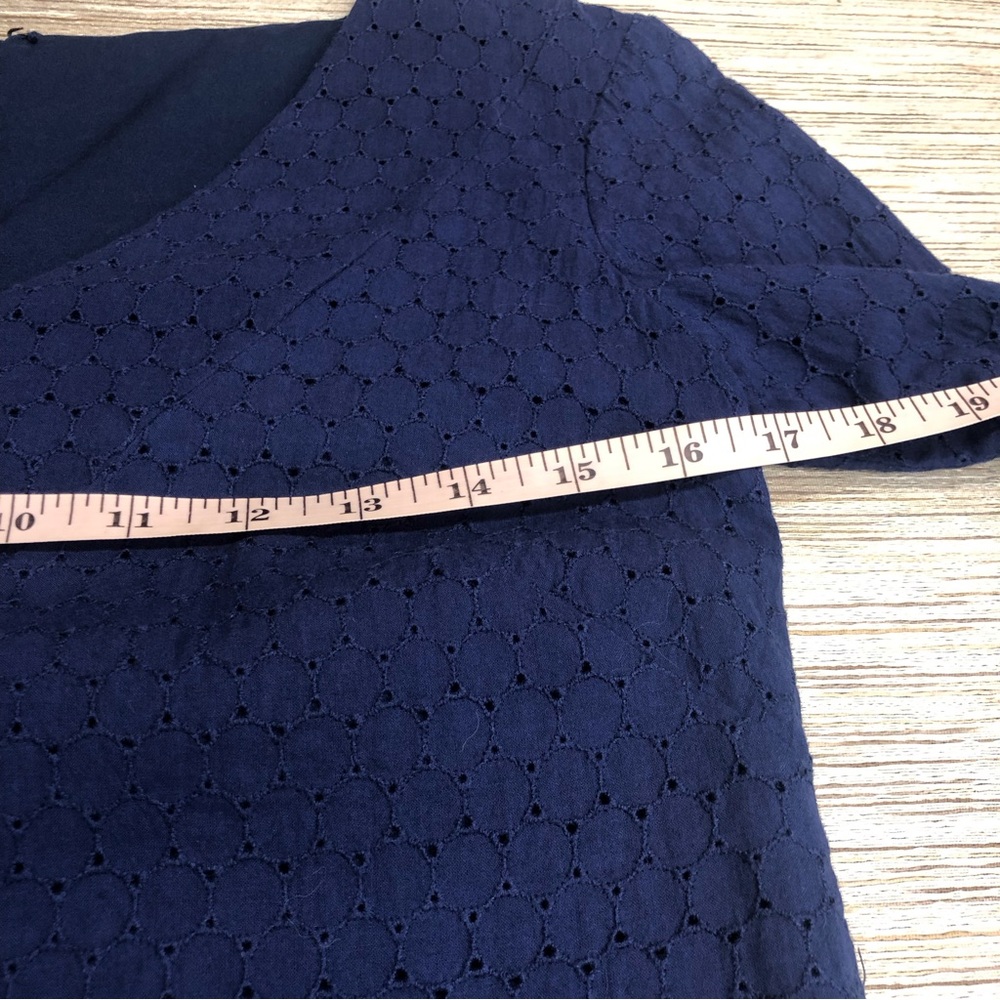 Donna Morgan Navy Eyelet Shift Dress - Picture 10 of 16